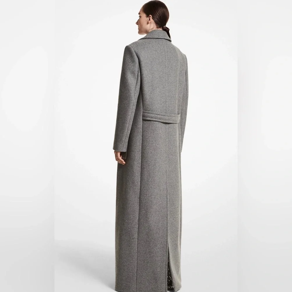 MICHAEL KORS COLLECTION Melton Paillette-Lined Maxi Coat - Picture 7 of 13